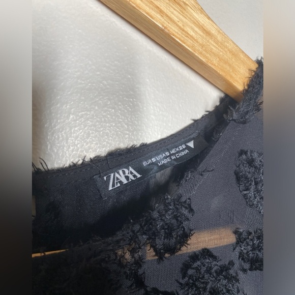 Zara Textured Shift Lace Look Mini Dress - Picture 11 of 13